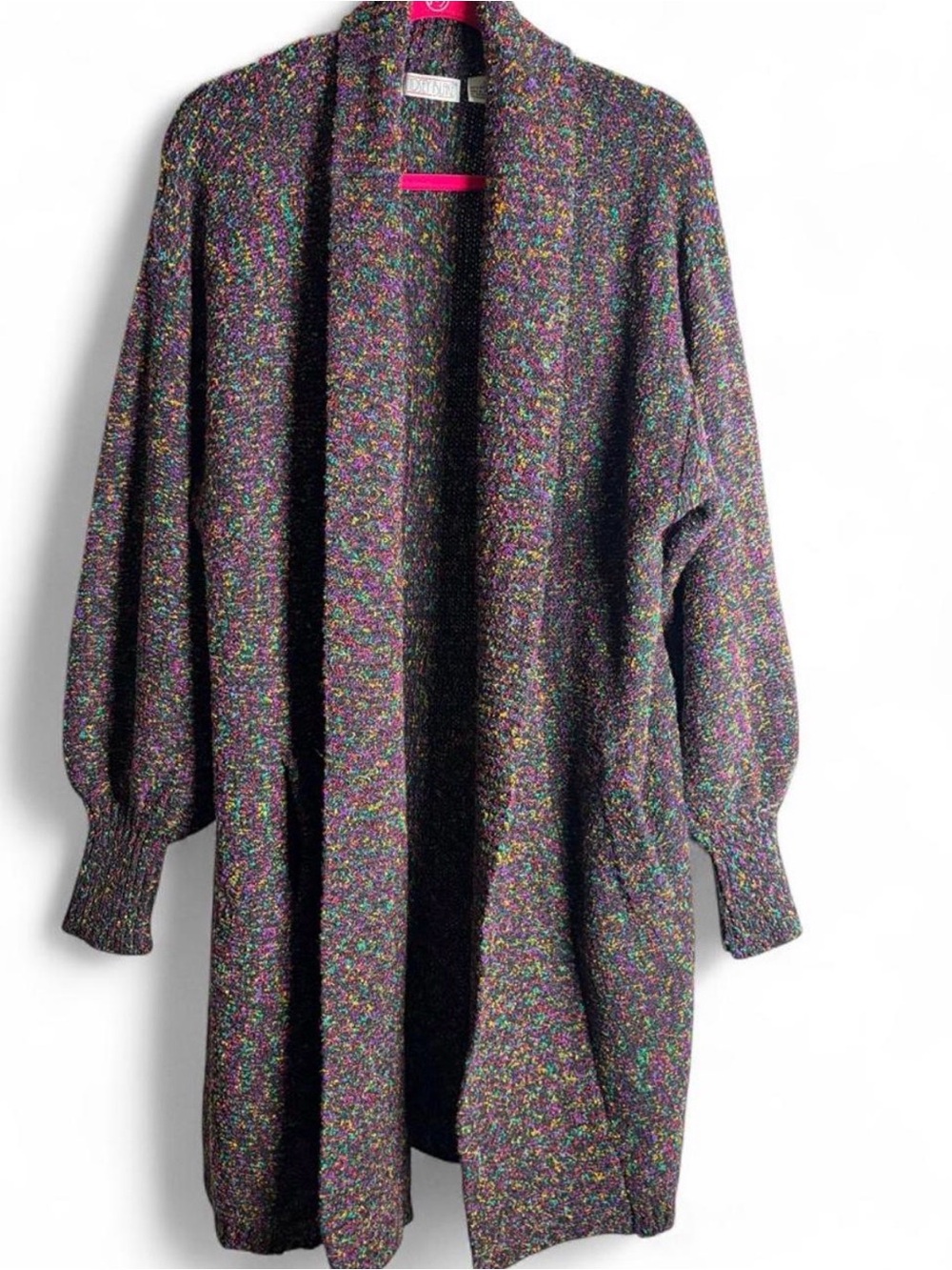 Vintage Lindsey Blake Rainbow Fleck Long Cardigan Sweater L
